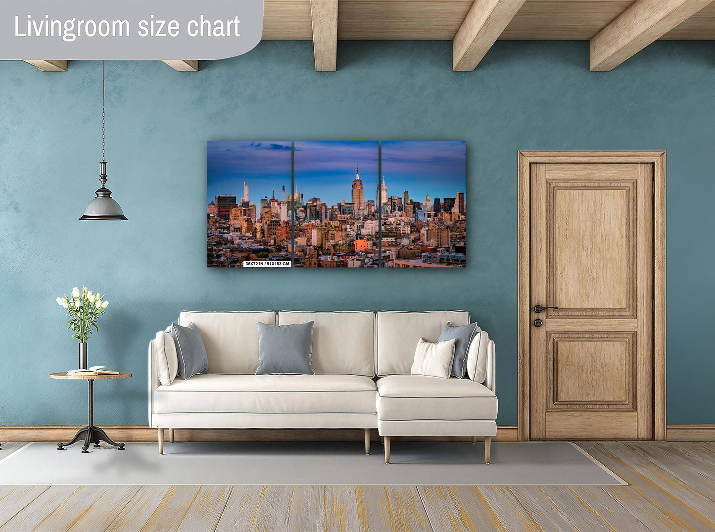 NYC Skyline at Dusk: Midtown Manhattan & Times Square Panoramic Photo Print - Cityscape Wall Art, Urban Decor, NY Gift