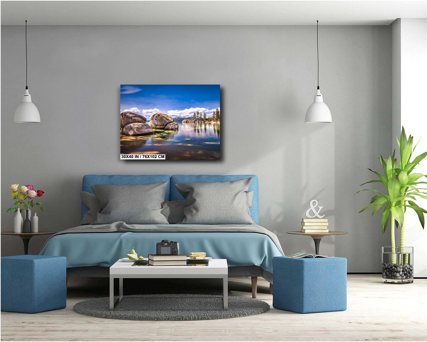 Lake Tahoe Print - Sand Harbor Wall Art Photo on Canvas, Acrylic, Metal & Photo Paper | Nevada California Lake Decor