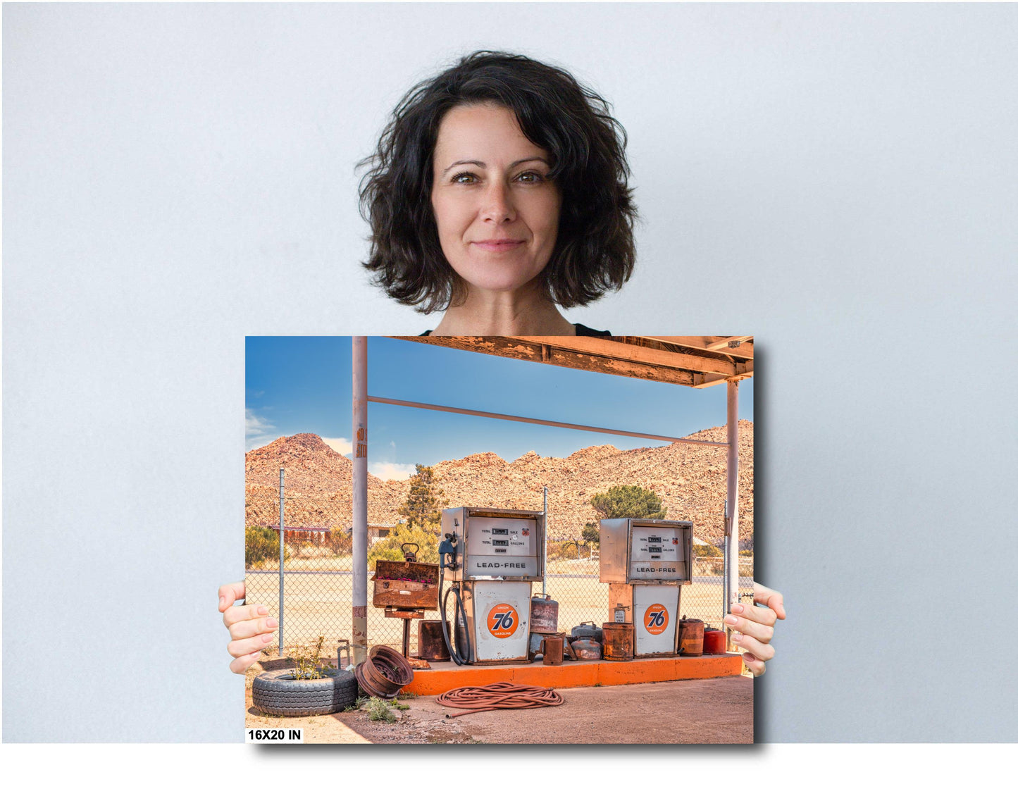 Valentine Arizona Route 66 Union 76 Station: AZ Desert Landscape Photography, Americana Wall Art for Man Cave