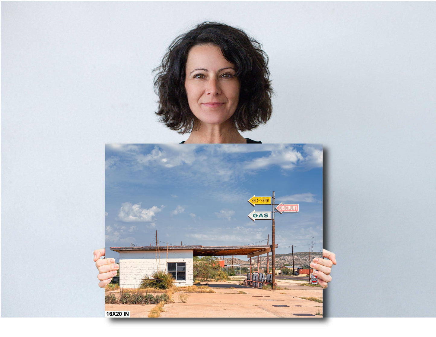 Gas Station Wall Art: Desert Landscape Photography Print from Sanderson, Texas - Rustic Home Decor & Unique Wall Decor