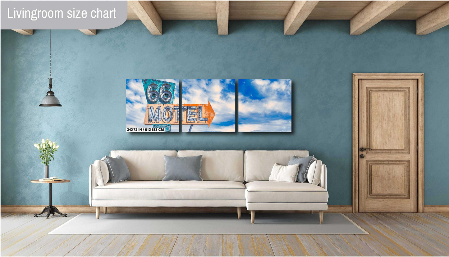 Route 66 Motel Sign Photography: Needles, California Rustic Western Neon Wall Art Print on Premium Photo Paper, Canvas, Acrylic, or Metal