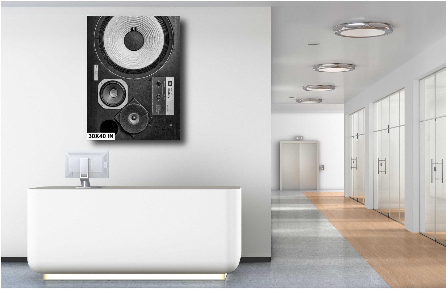 JBL L100 Retro Speaker Poster Print: Premium Quality Studio Loudspeaker on Premium Photography Paper, Canvas, Acrylic, or High Gloss Metal