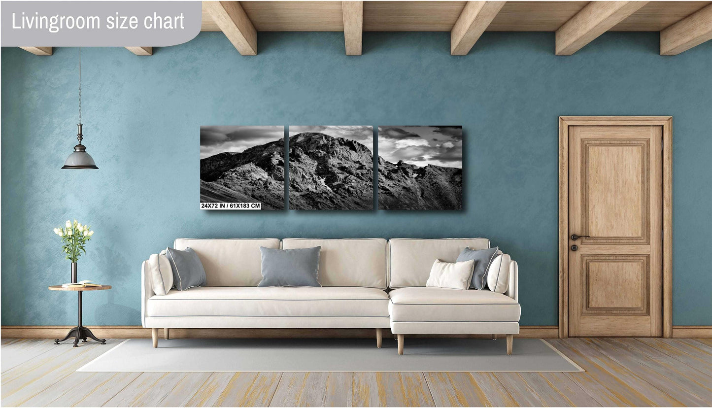 Mountain Wall Art - San Juan Mountains Photography, Extra Large Black & White Canvas Decor, Colorado Nature Wall Print