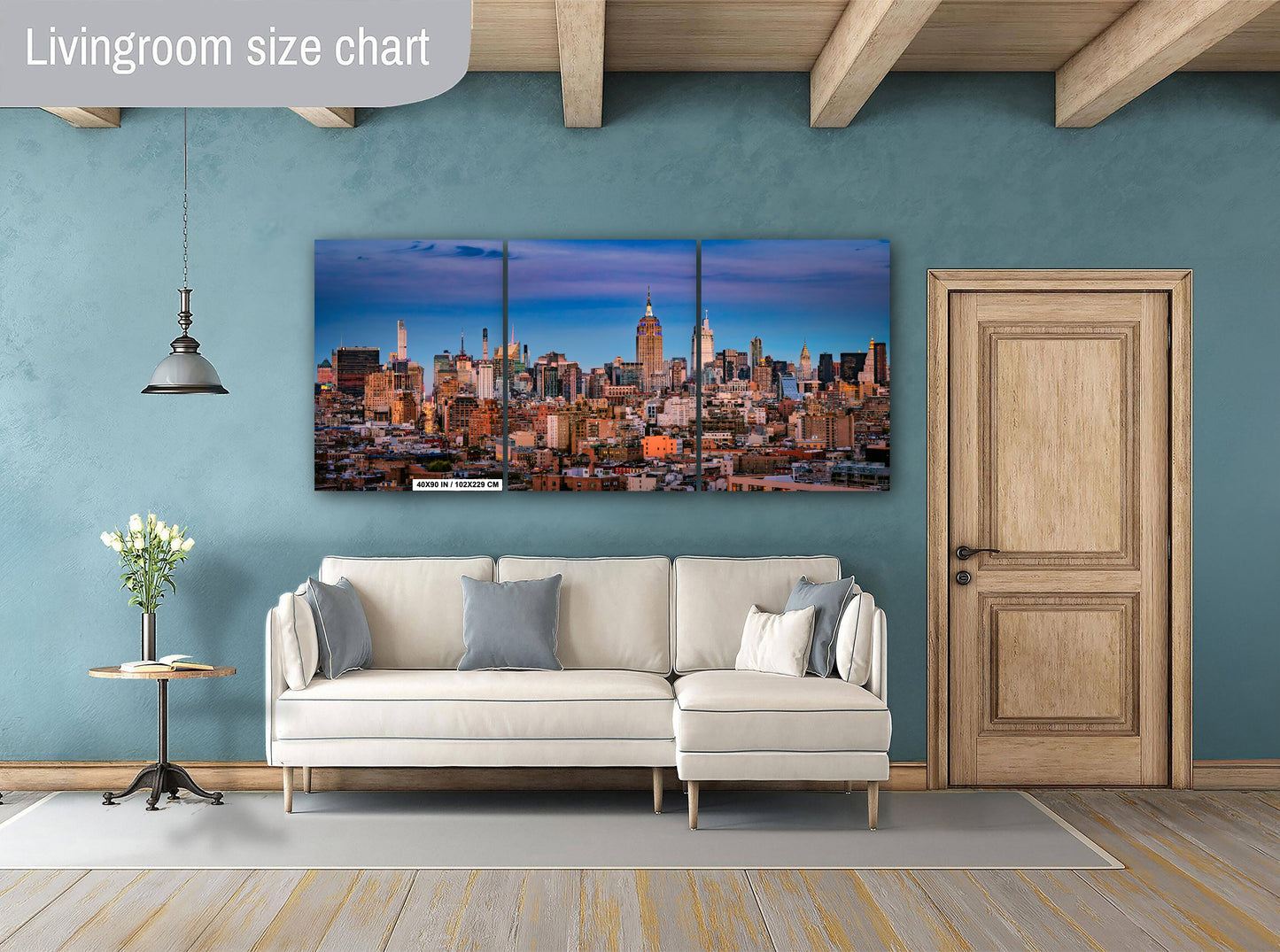 NYC Skyline at Dusk: Midtown Manhattan & Times Square Panoramic Photo Print - Cityscape Wall Art, Urban Decor, NY Gift