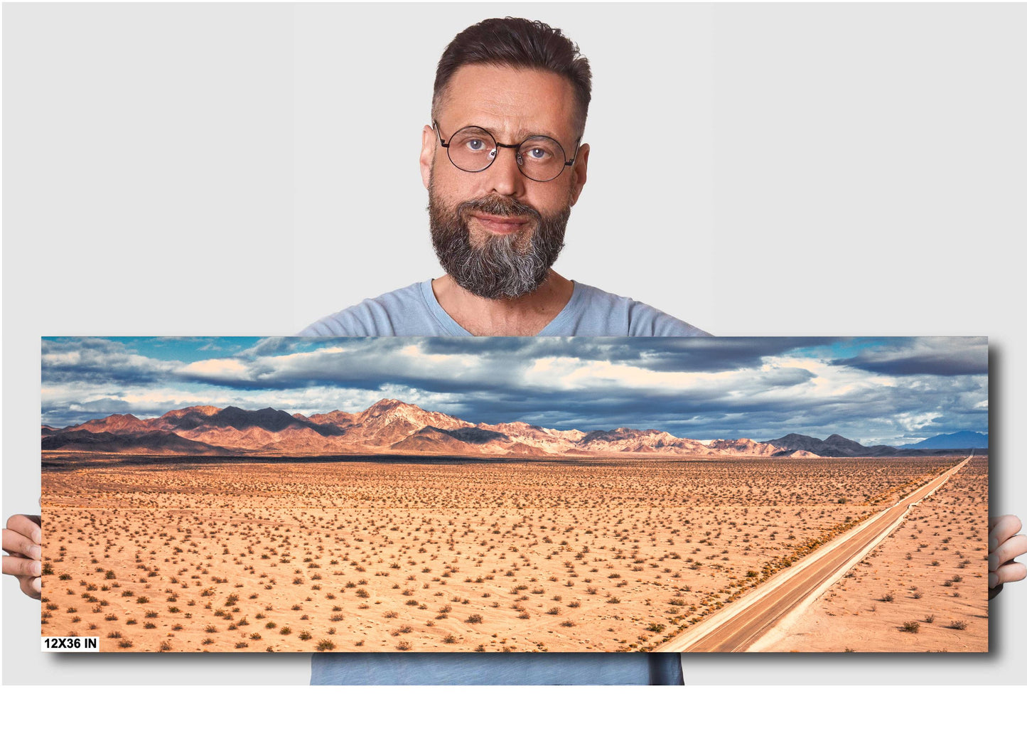 Desert Art - Mojave Fine Art Print: Route 66 Highway from Amboy, California on Premium Paper or Ready-to-Hang Canvas