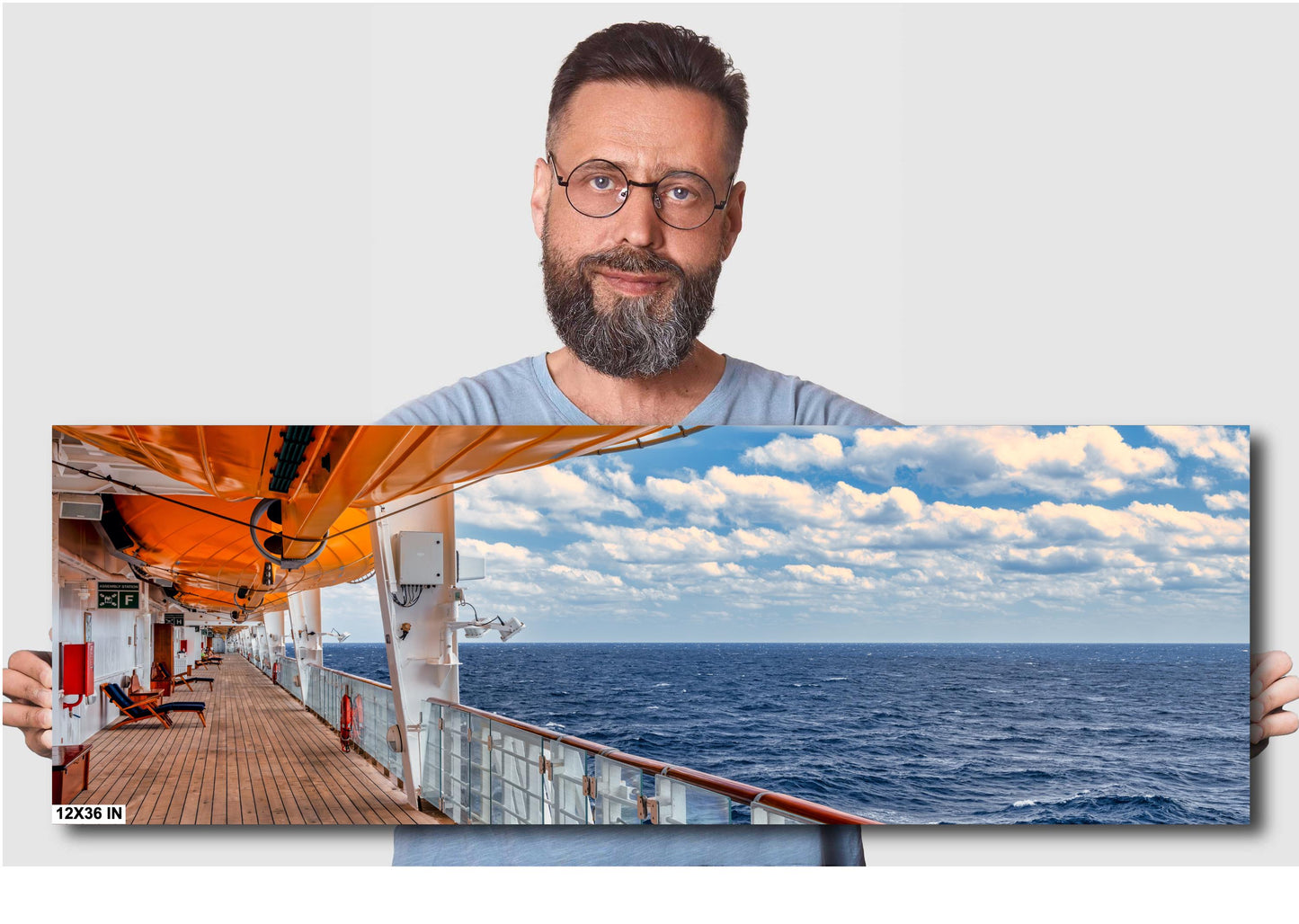 Ocean View Fine Art Print from Cruise Ship Promenade Deck - Premium Photo, Canvas, Acrylic & Metal Options