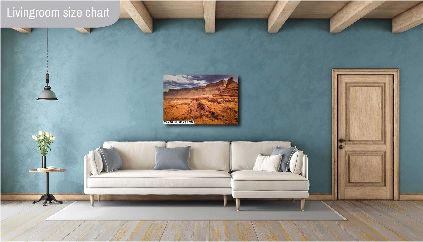 Photograph of Moab Red Rock Canyon Landscape | Utah Desert Wall Art Print | Premium Photo Paper, Canvas, Acrylic, Metal