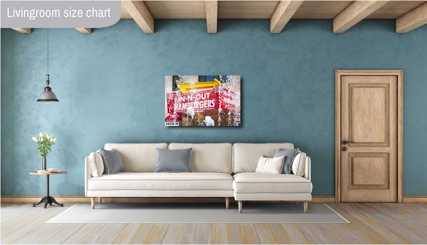 Las Vegas In-N-Out Burger Wall Art | Vibrant Urban Landscape Print on Premium Photo Paper, Canvas, Acrylic & Metal