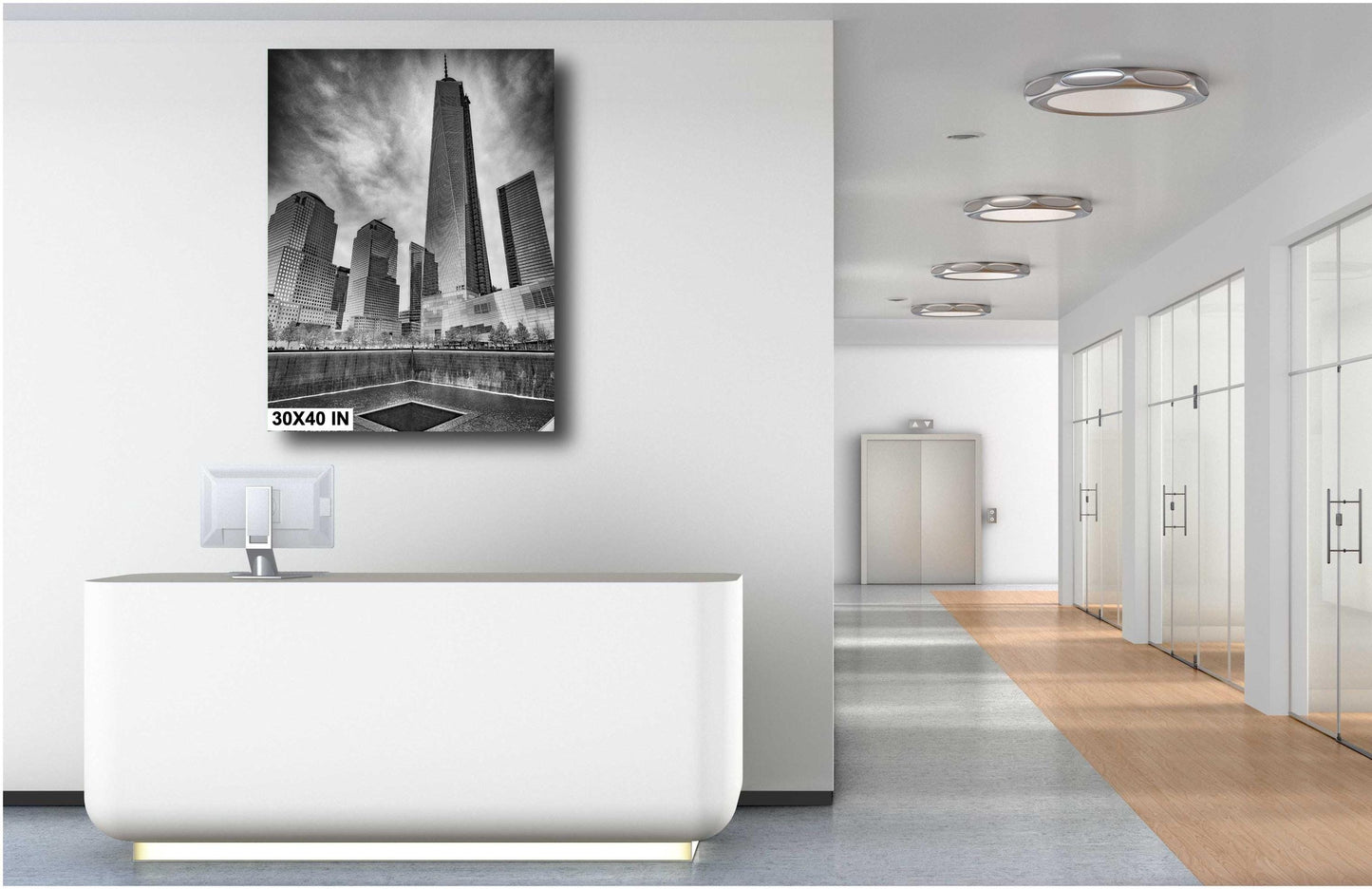 New York Wall Art - One World Trade Center Art Print - 9/11 Memorial NYC Skyline Photography, Freedom Tower Decor for Home or Office