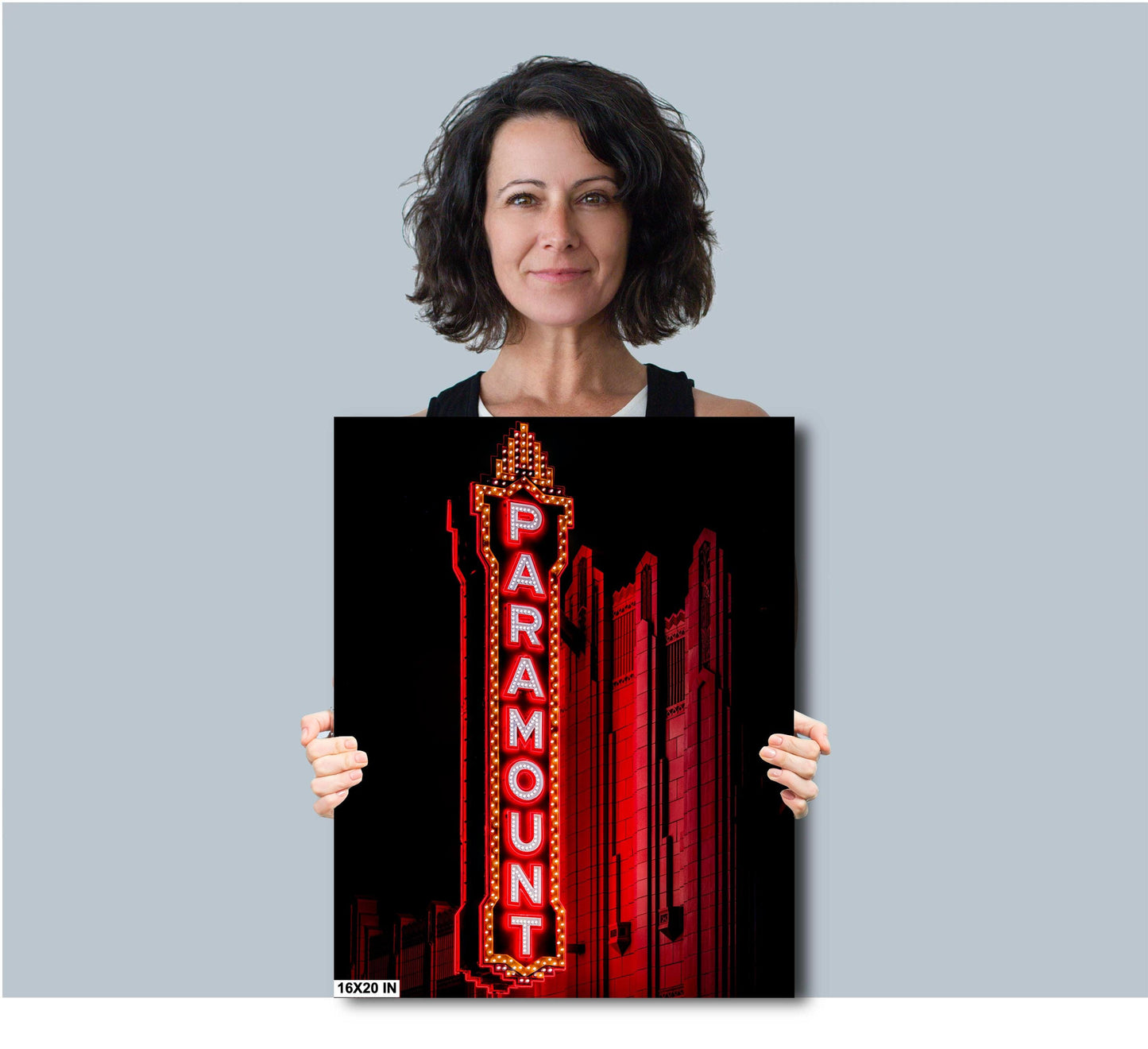 Movie Theater Wall Art - Paramount Theater Neon Sign | Historic 1932 Art Deco Cinema in Amarillo | Fine Photo Paper & Ready-to-Hang Canvas