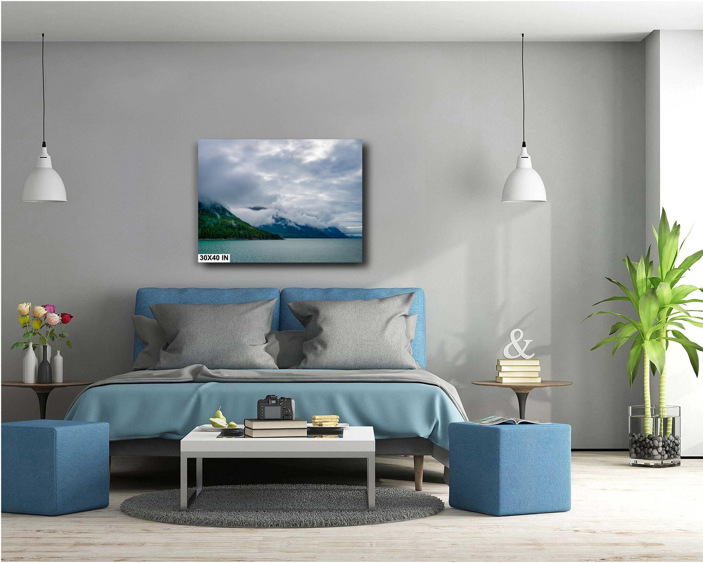 Alaska Wall Art - Large Nature Poster - Inside Passage Cruise Decor for Living Room & Lodge