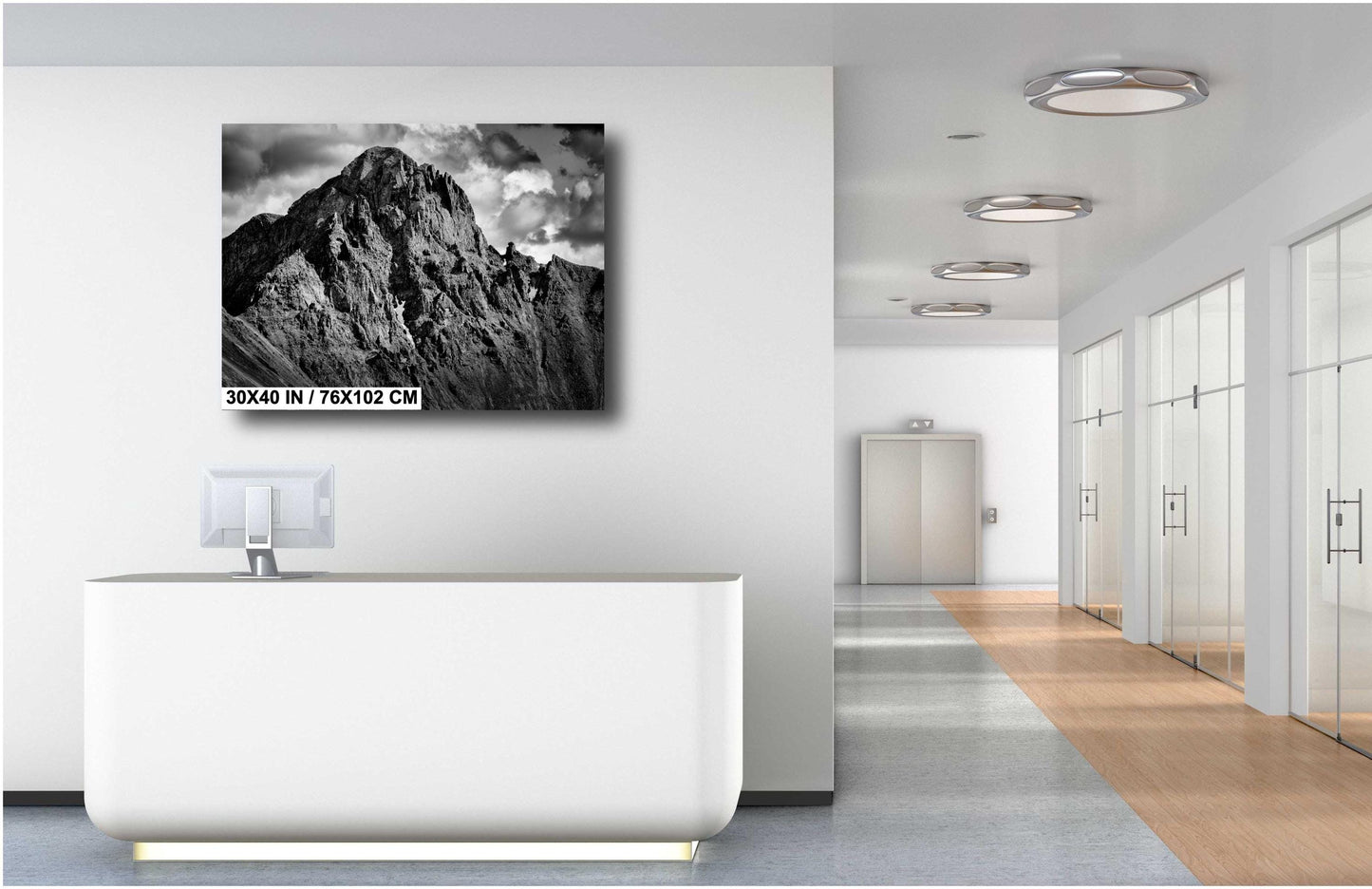 Mountain Wall Art - San Juan Mountains Photography, Extra Large Black & White Canvas Decor, Colorado Nature Wall Print