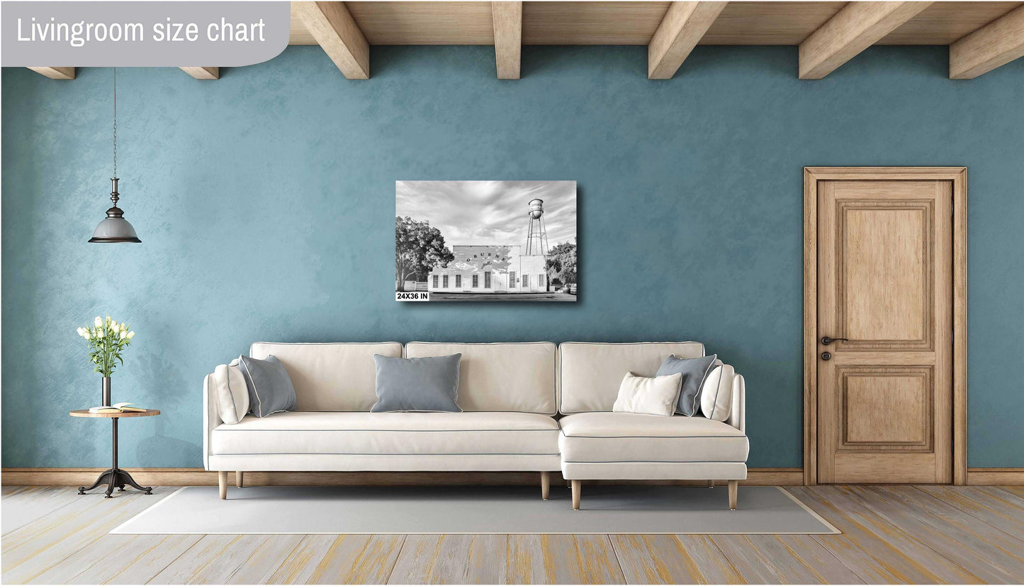 Gruene Hall B&W Photo Print: Oldest Dance Hall in Texas on Premium Photo Paper or Ready to Hang Canvas, Acrylic, or Metal