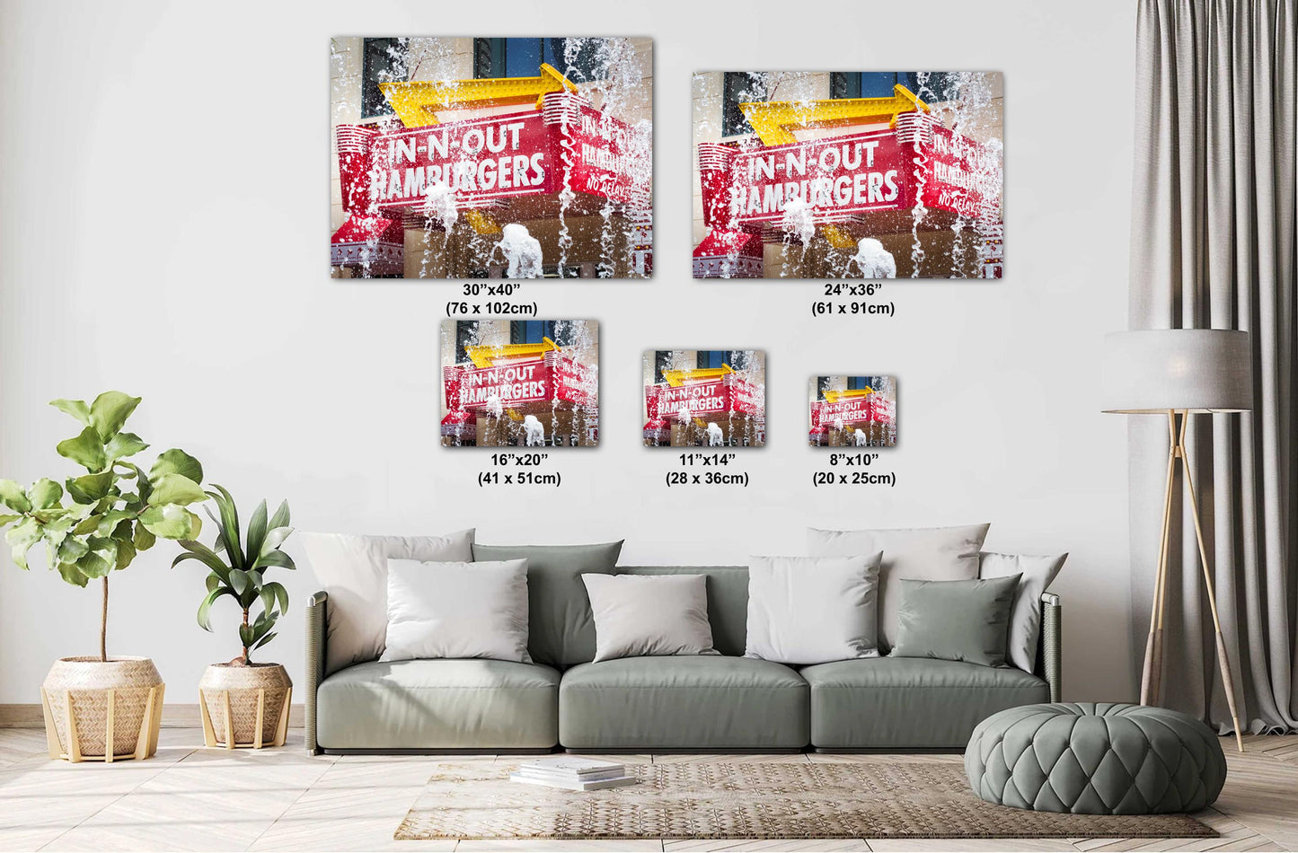 Las Vegas In-N-Out Burger Wall Art | Vibrant Urban Landscape Print on Premium Photo Paper, Canvas, Acrylic & Metal