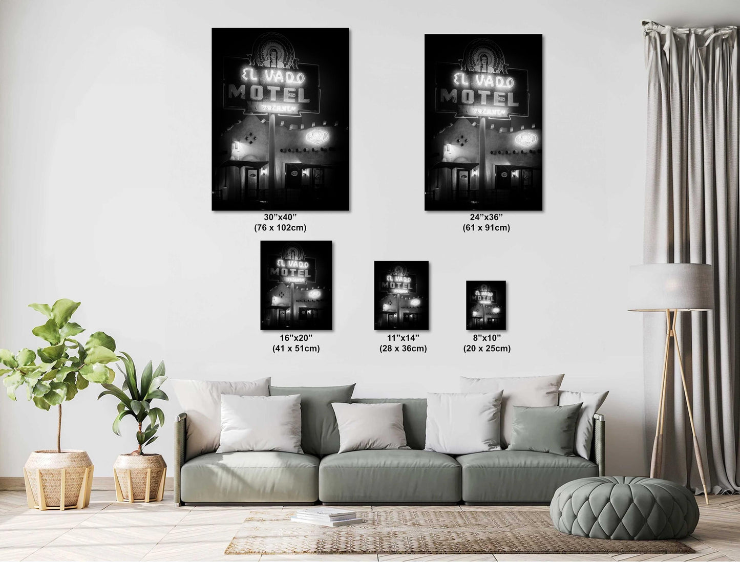 New Mexico Wall Art - El Vado Motel Albuquerque Route 66 Art Print - Black & White Vintage Southwestern Photography