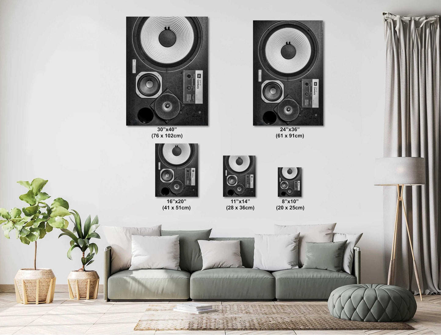 JBL L100 Retro Speaker Poster Print: Premium Quality Studio Loudspeaker on Premium Photography Paper, Canvas, Acrylic, or High Gloss Metal