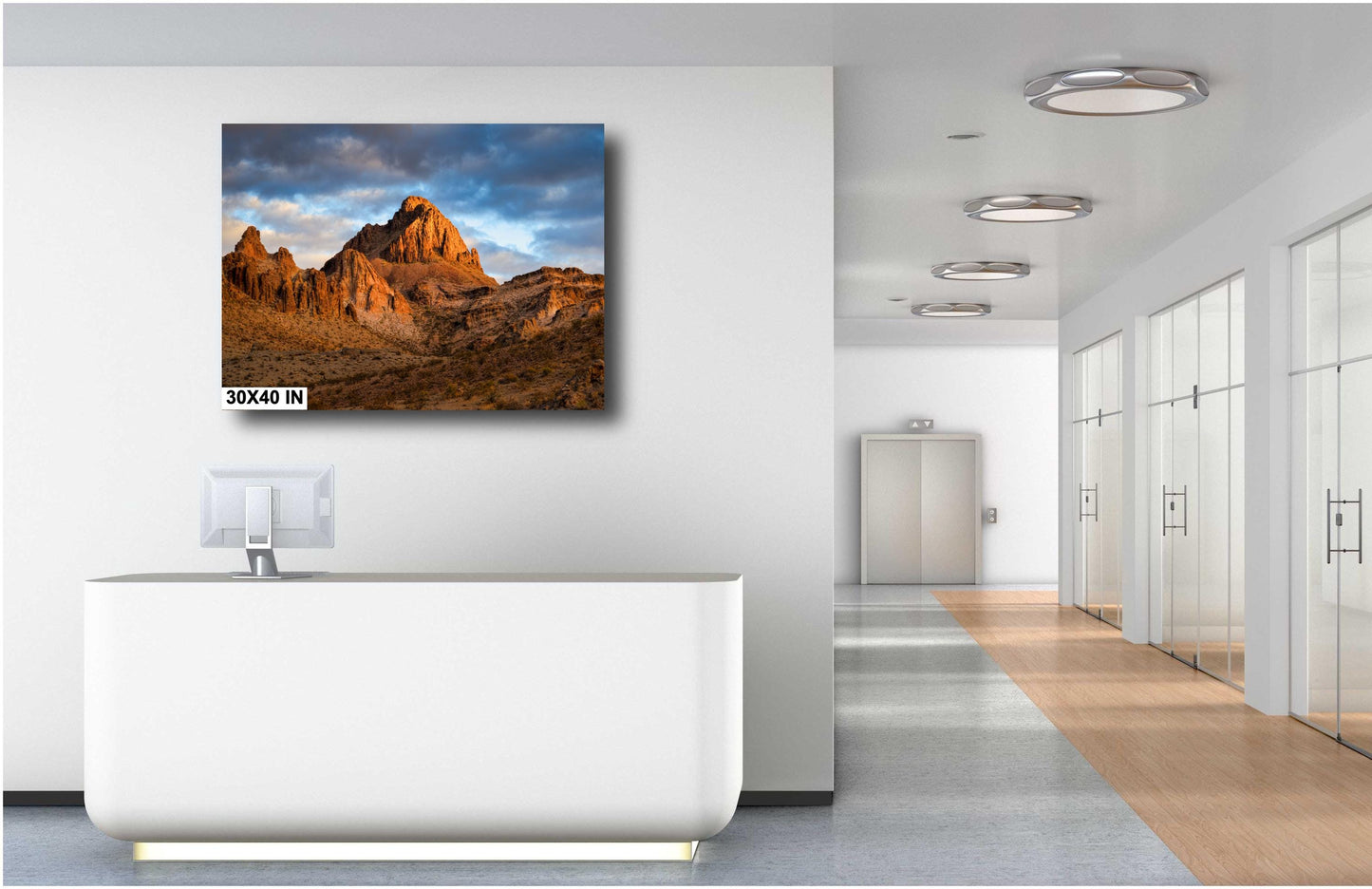 Golden Sunset Over Arizona's Black Mountains: Route 66 Fine Art Photography Print, Mojave Desert Landscape Wall Art