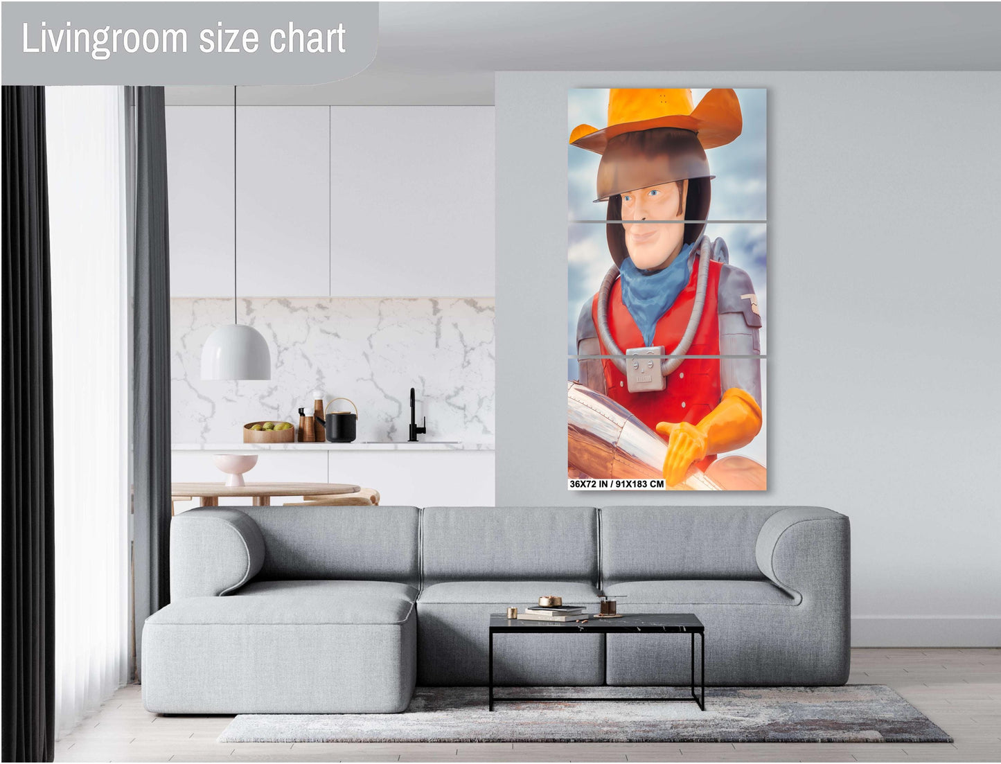Buck Atom's Atomic Space Cowboy Mufflerman: Tulsa Route 66 Print on Premium Photo Paper, or Ready-to-Hang Canvas, Acrylic, or Metal