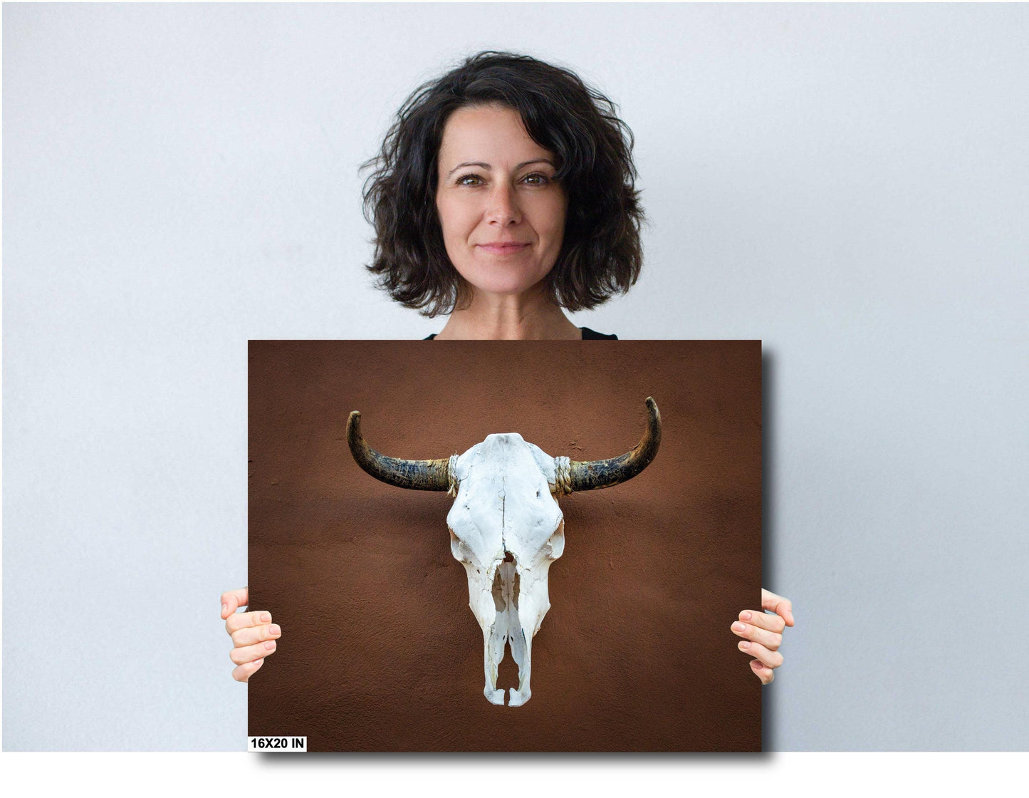 Texas Longhorn Skull Print: Western Steer Art on Leather, Canvas, Acrylic, Metal or Photo Paper