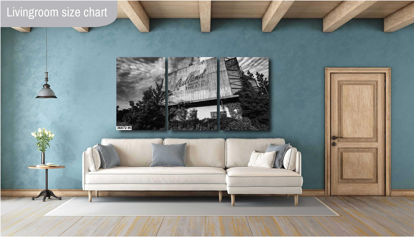 Redland Drive-In Theatre Print - Lufkin TX Historic US-59 Landmark Americana Wall Art Photography