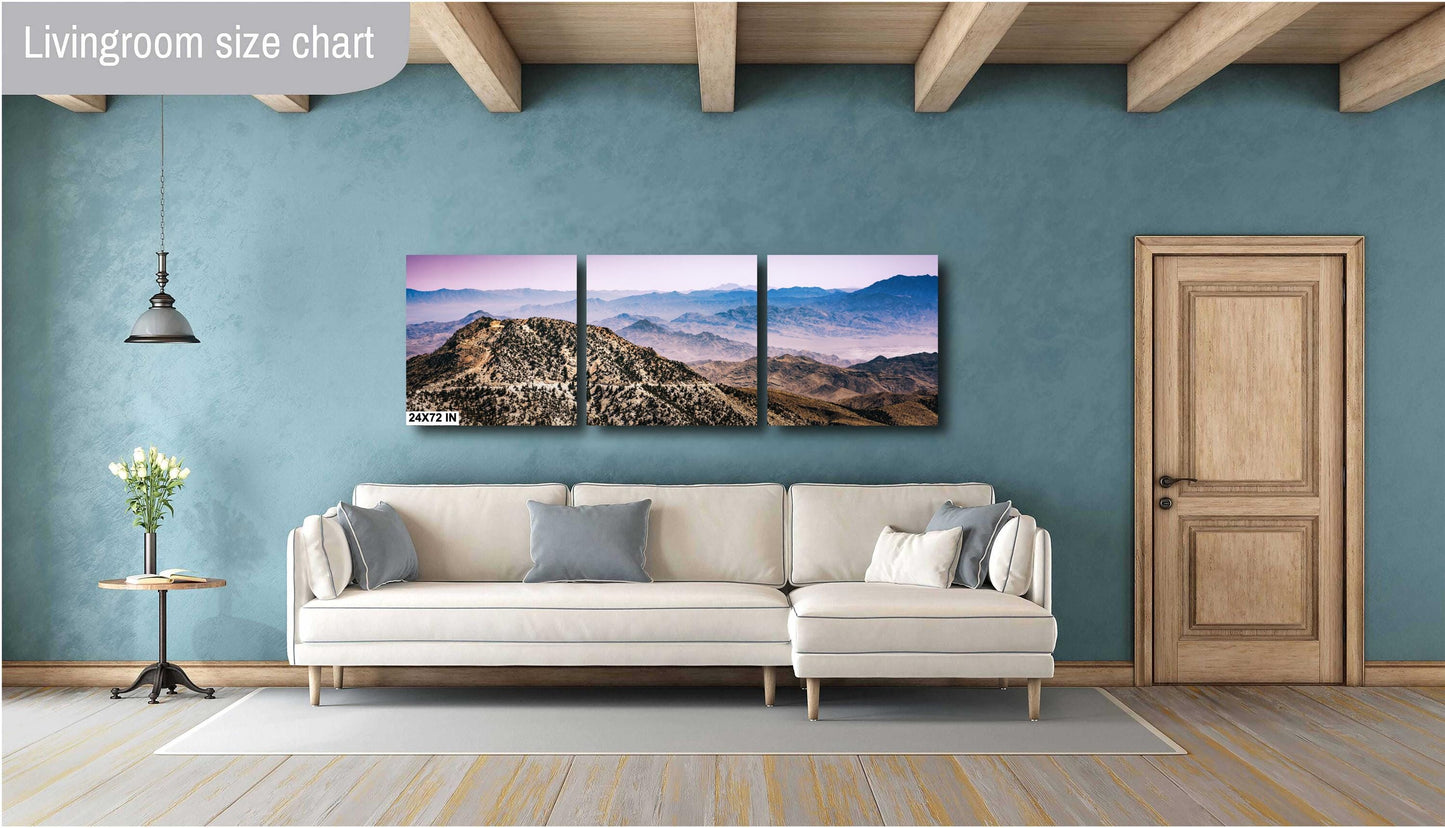 Desert Landscape Canvas: Nevada Mountains Wall Art for Home & Cabin Decor, Southwest Nature Photography, Rustic Room Decor