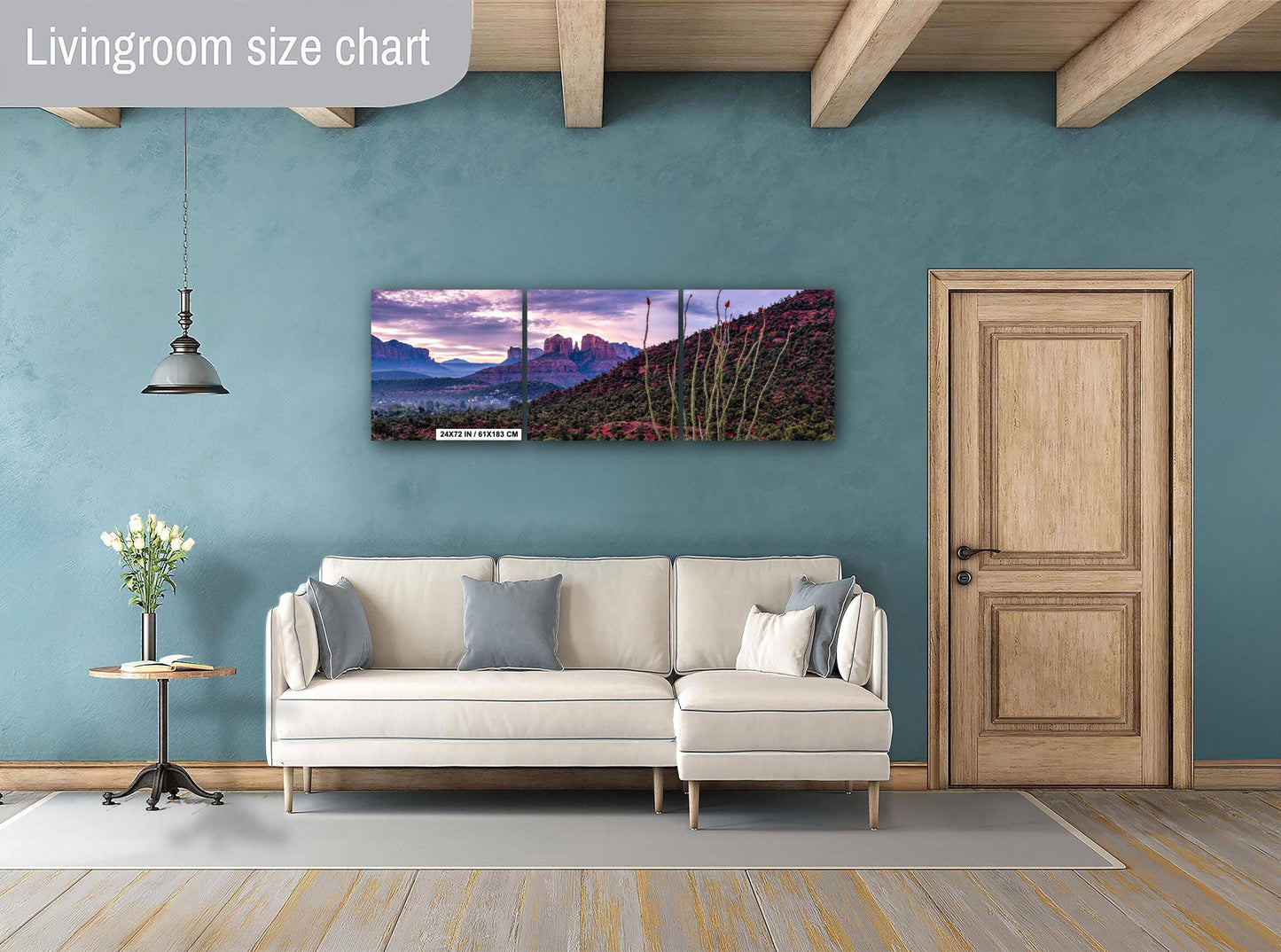 Sedona Print - Cathedral Rock Sunrise Ocotillo, Southwest Home Decor Photography on Premium Photo Paper, Canvas, Acrylic, or Metal Art