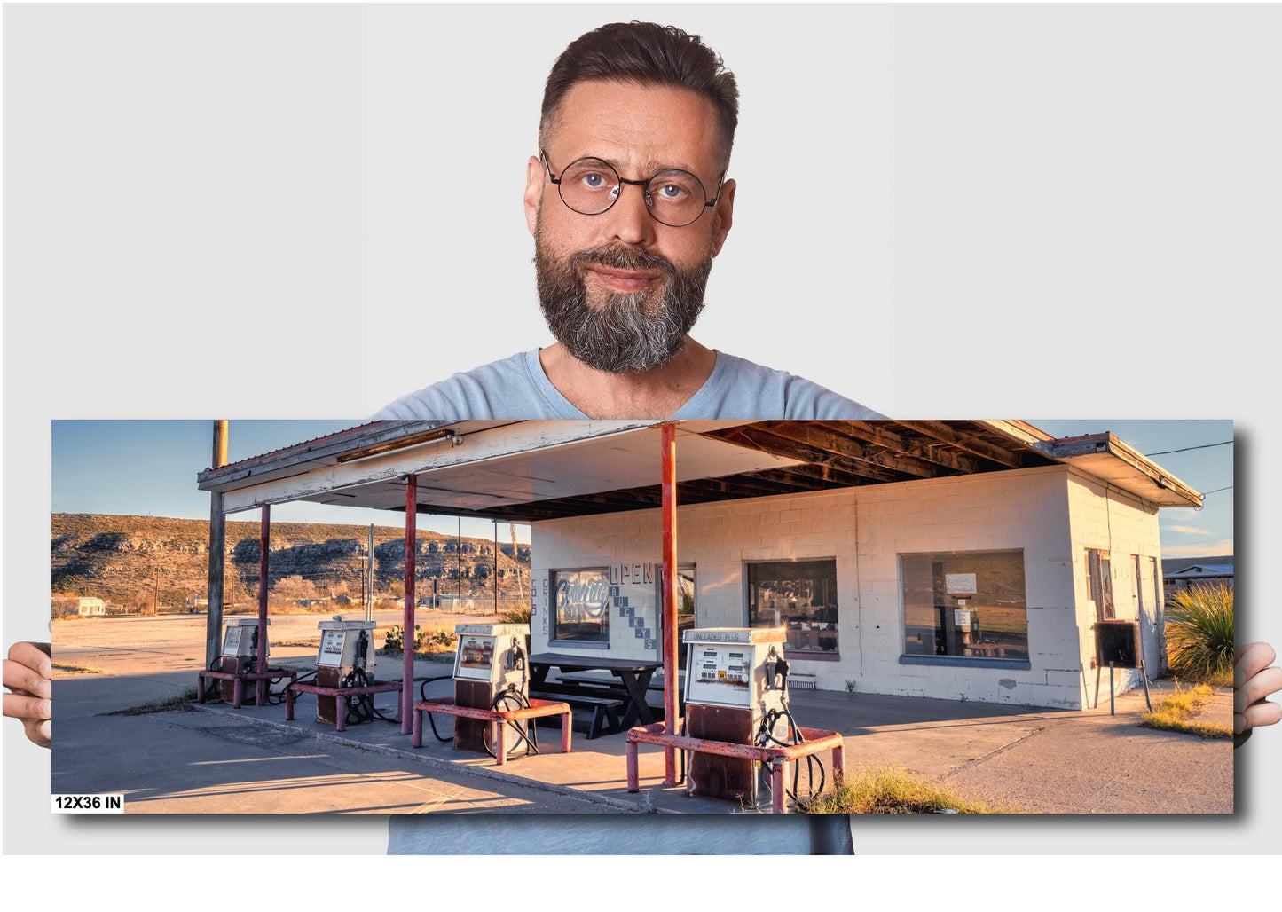 West Texas Art - Abandoned Gas Station | Desert Landscape Photography Print from Texas Big Bend | Unique Home Decor & Travel Art