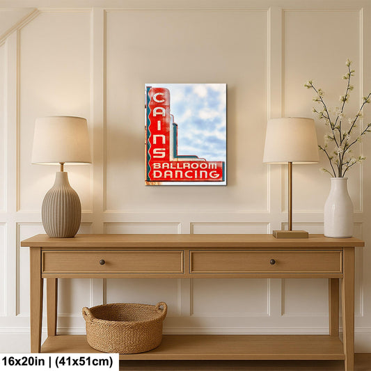 Cains Ballroom Neon Sign - Tulsa Music Venue Retro Concert Art Print