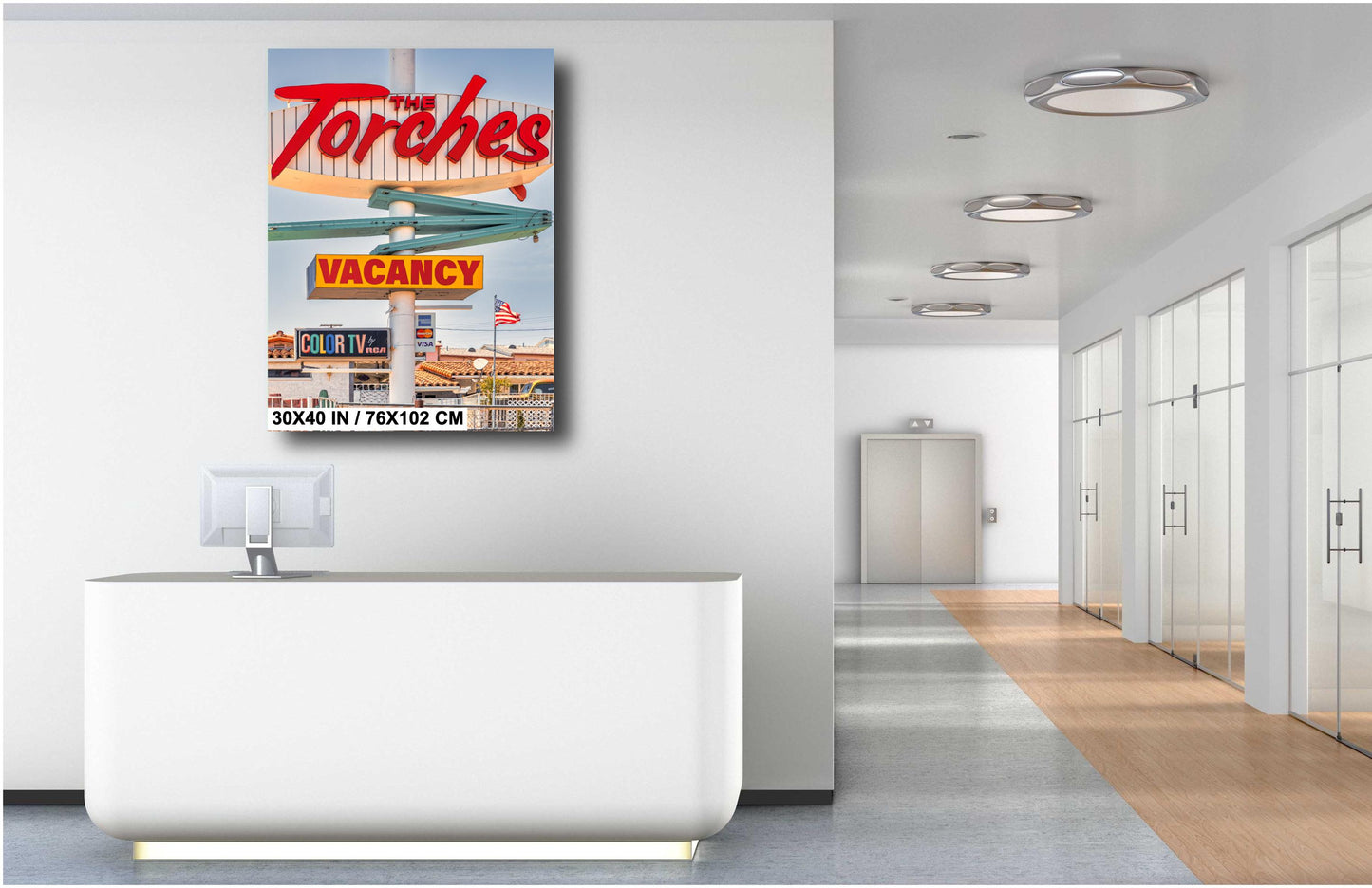 Barstow California Route 66 Neon Sign Photography | Americana Wall Art Print on Premium Photo Paper, Canvas & Metal