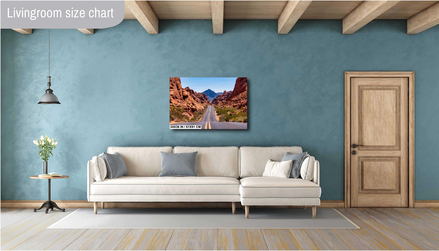 Valley of Fire Landscape Print: Vibrant Nevada Desert Scenery for Southwest Home Decor & Wall Art