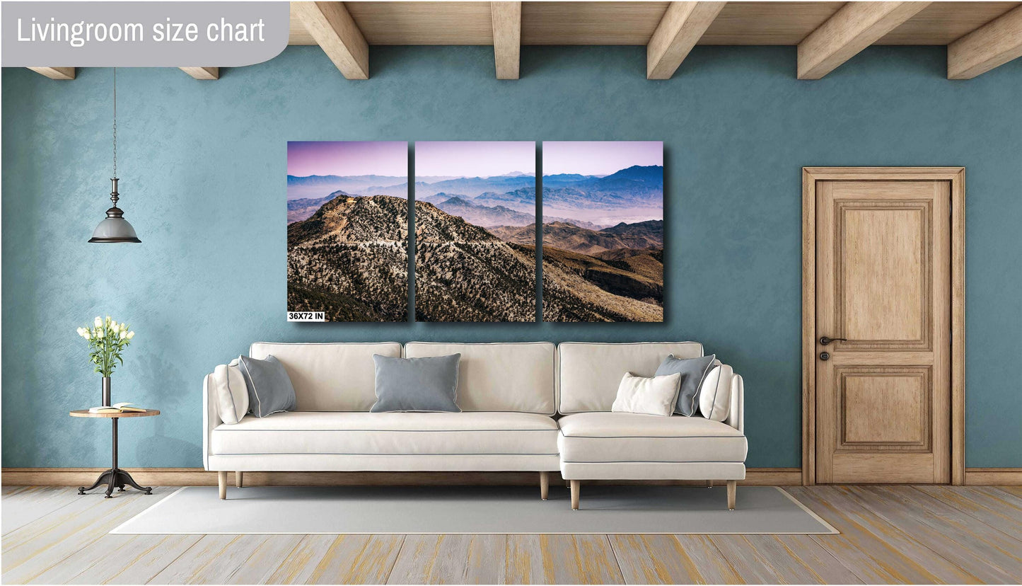 Desert Landscape Canvas: Nevada Mountains Wall Art for Home & Cabin Decor, Southwest Nature Photography, Rustic Room Decor