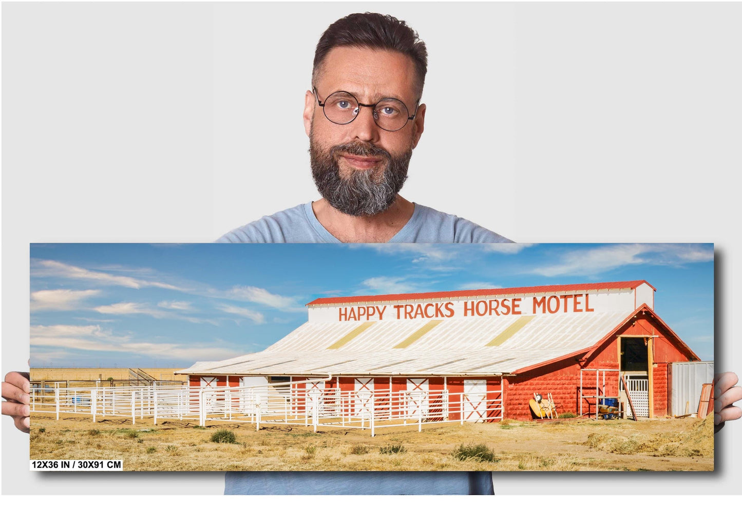 Route 66 Wall Art | Happy Tracks Horse Motel Print Amarillo TX Rustic Equestrian Western Decor Photography on Premium Paper or Canvas