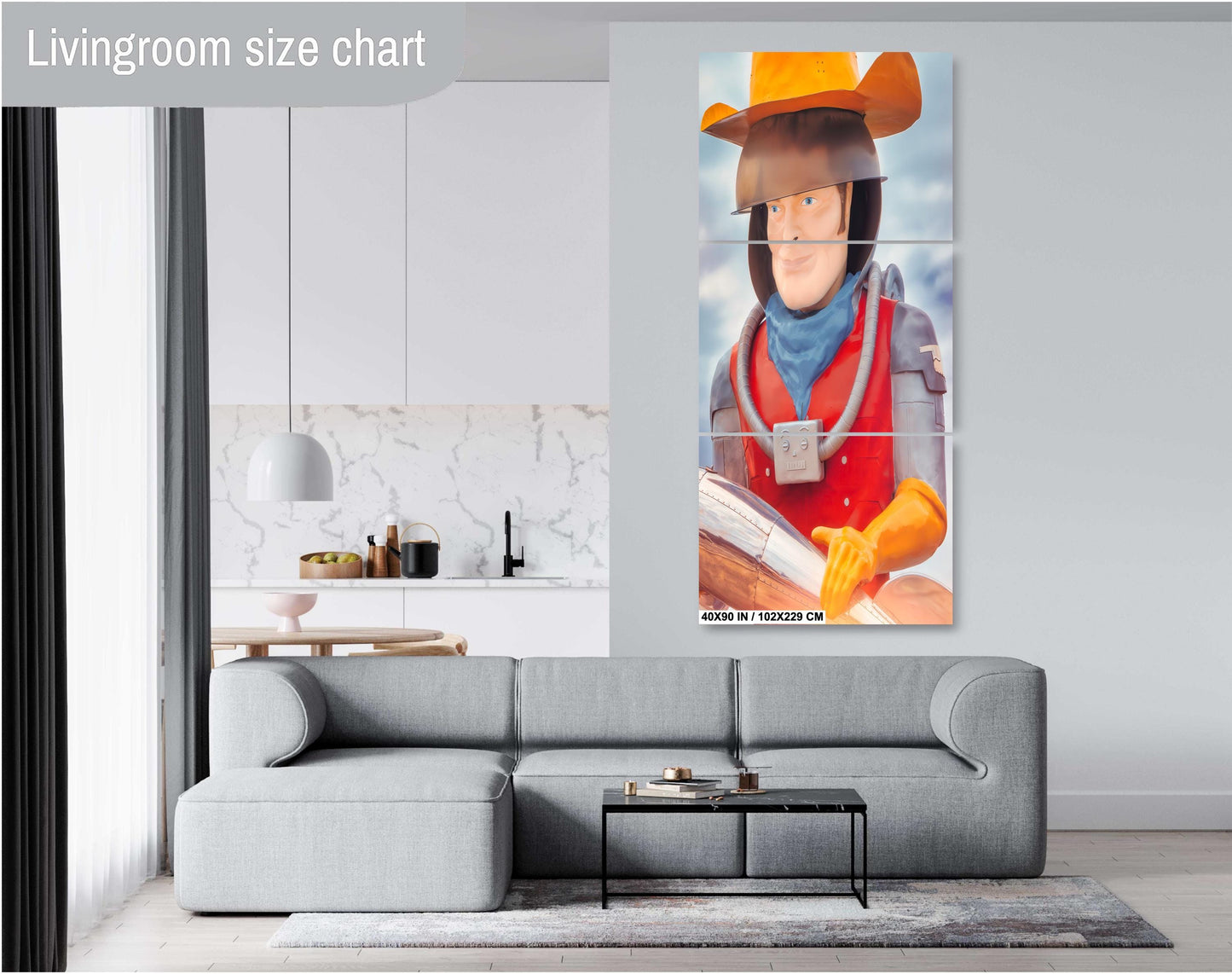 Buck Atom's Atomic Space Cowboy Mufflerman: Tulsa Route 66 Print on Premium Photo Paper, or Ready-to-Hang Canvas, Acrylic, or Metal