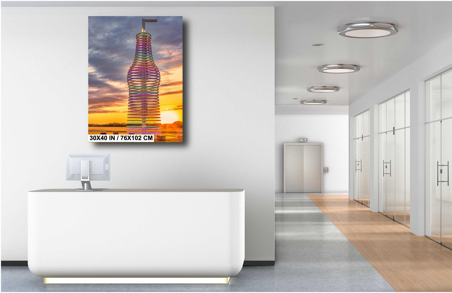 Route 66 Wall Art: Pops 66 Soda Ranch Colorful Oklahoma Sunset Canvas or Premium Photo Paper Print