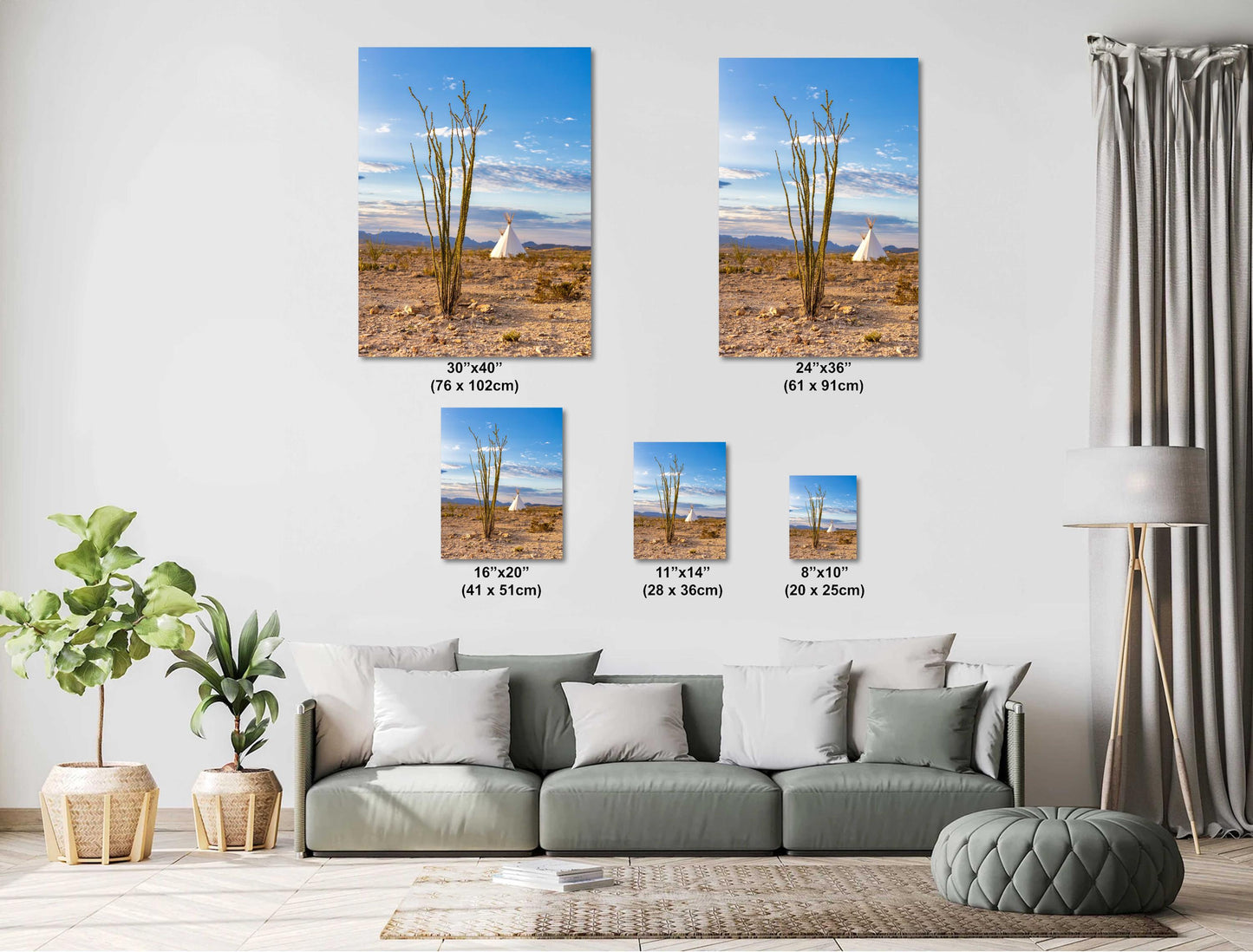 Terlingua Texas Ocotillo Tipi Print - Desert Landscape Photography Wall Art for Southwestern Home Decor