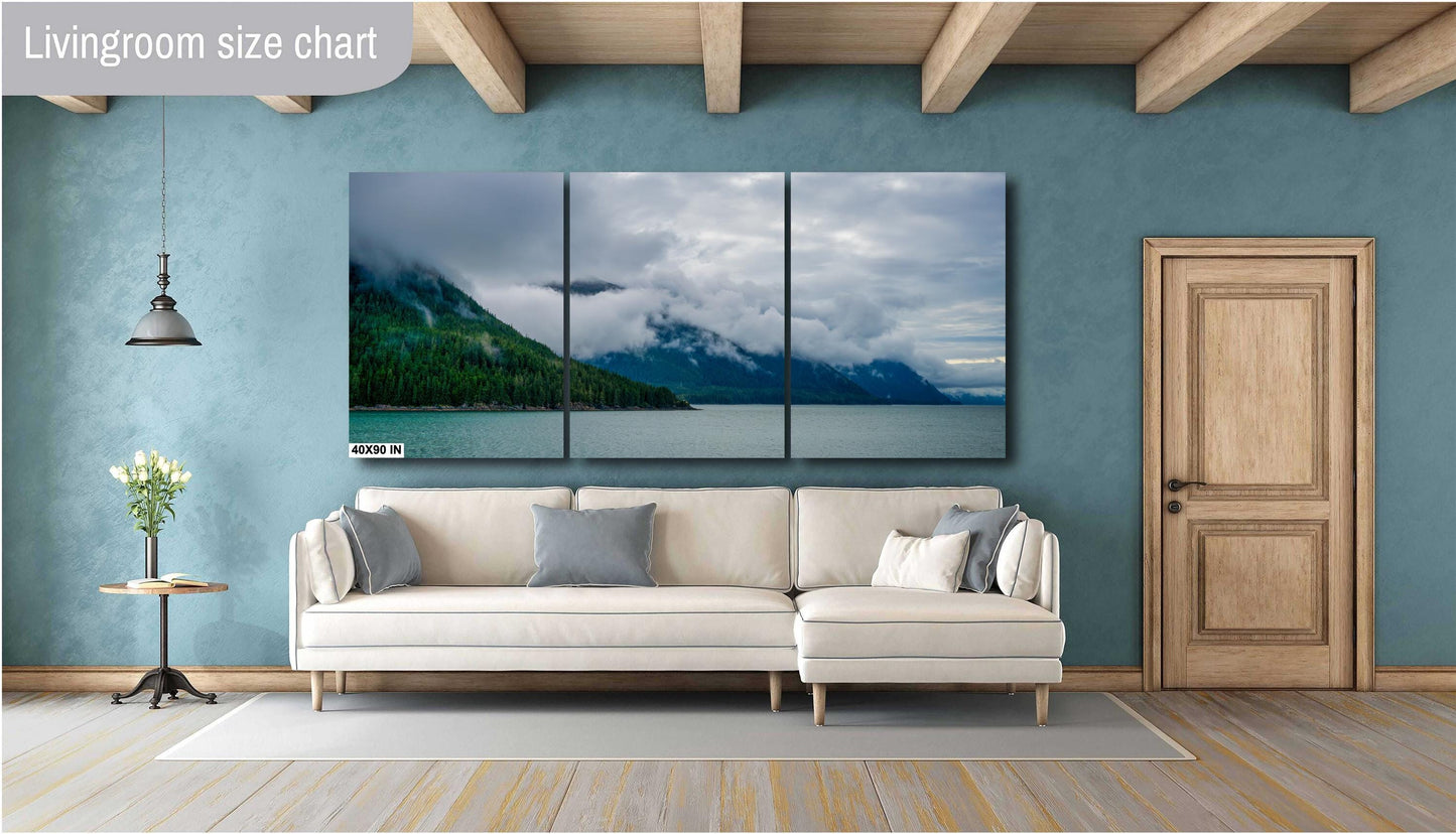 Alaska Wall Art - Large Nature Poster - Inside Passage Cruise Decor for Living Room & Lodge