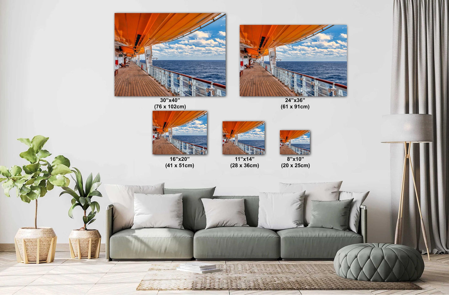 Ocean View Fine Art Print from Cruise Ship Promenade Deck - Premium Photo, Canvas, Acrylic & Metal Options