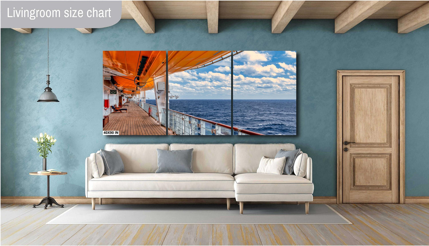 Ocean View Fine Art Print from Cruise Ship Promenade Deck - Premium Photo, Canvas, Acrylic & Metal Options