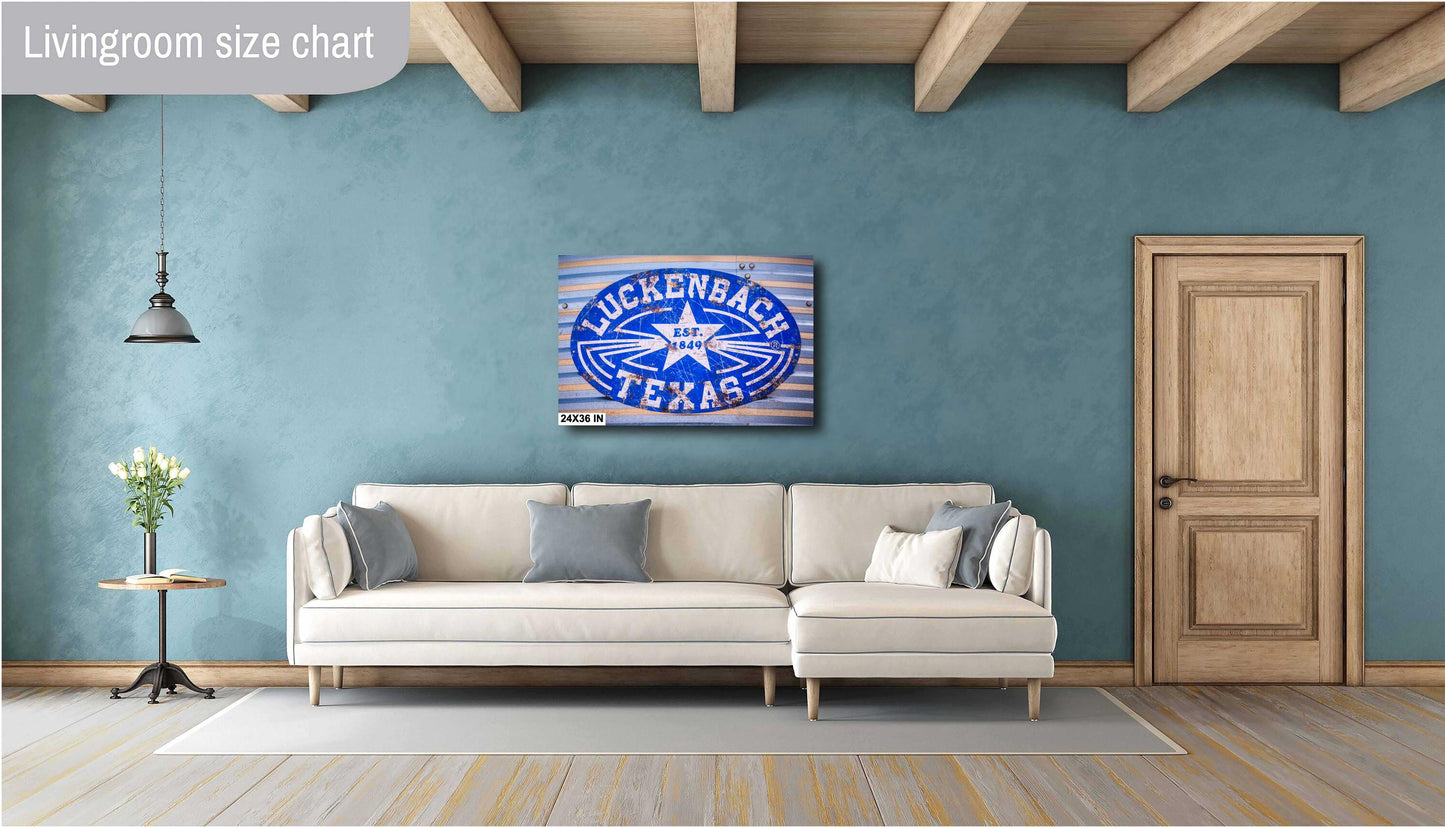 Luckenbach Texas Rustic Entrance Sign: Fine Art Print on Premium Photo Paper or Ready-to-Hang Canvas, Acrylic, or Metal