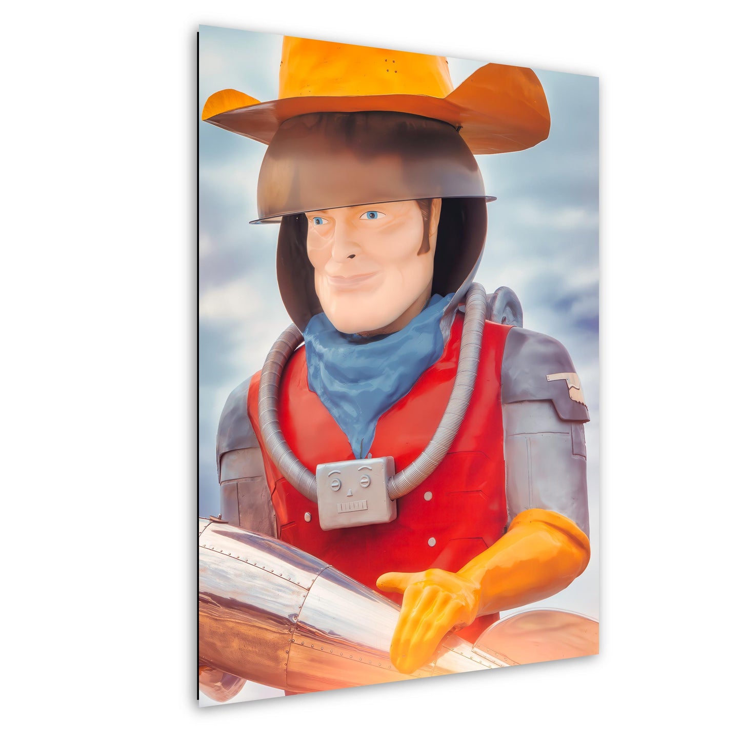 Buck Atom's Atomic Space Cowboy Mufflerman: Tulsa Route 66 Print on Premium Photo Paper, or Ready-to-Hang Canvas, Acrylic, or Metal