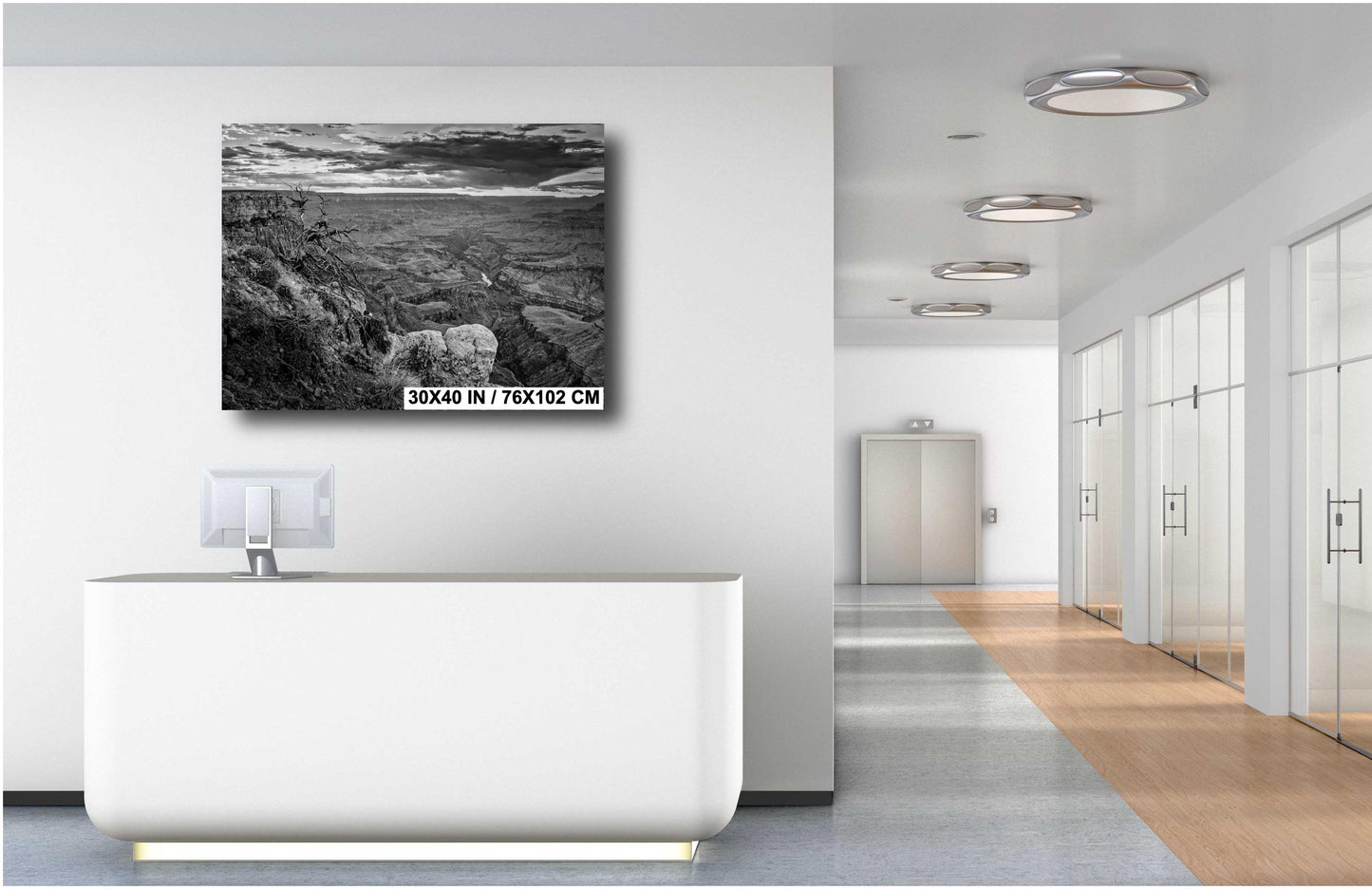Black and White Art - Grand Canyon Print, South Rim Sunset at Lipan Point on Premium Photo Paper, Canvas, Acrylic, or Metal