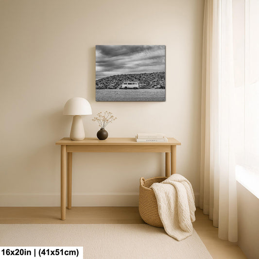 Route 66 Wall Art - Vintage VW Camper Van Print | Desert Road Photo Decor