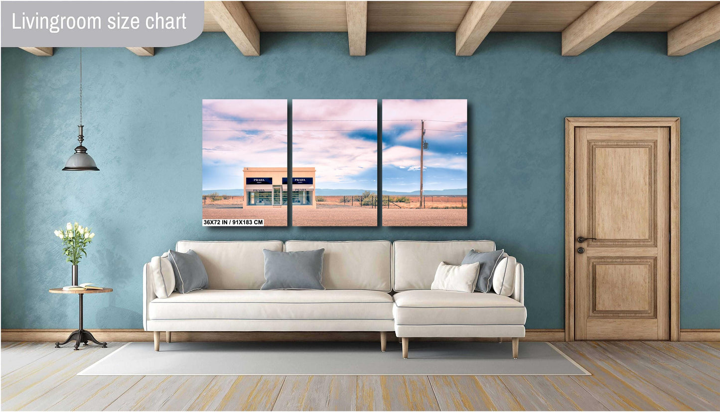 Fashion Wall Art - Marfa Store Photograph: Pastel Sunset Sky Print on Poster, Photo Paper, Canvas, Acrylic, or High Gloss Metal