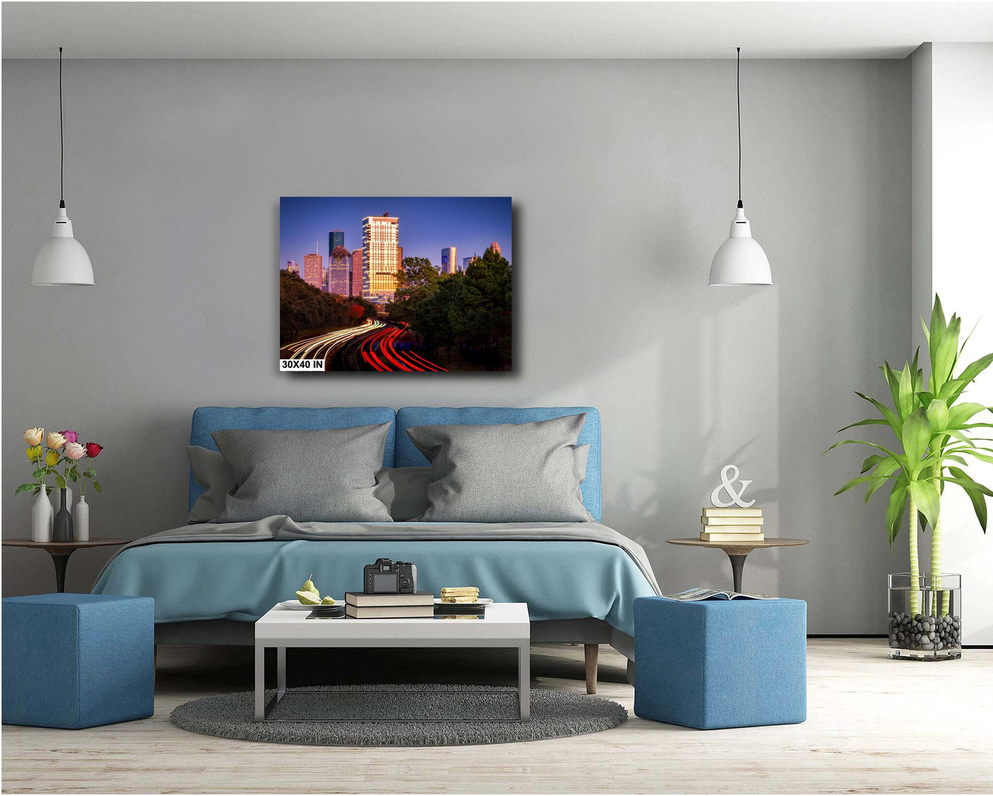 Houston Skyline Wall Art Photography - Premium Ready-to-Hang Canvas, Acrylic & Metal Prints, Memorial Drive View Décor