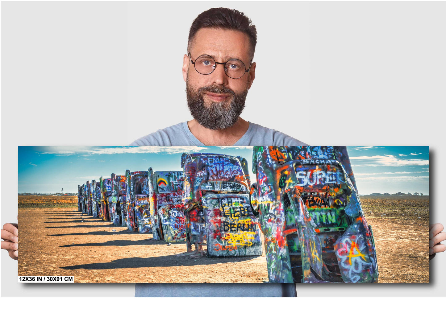 Cadillac Ranch Route 66 Print - Amarillo Texas Roadside Art for Travel Lovers, Home Decor & Gift Ideas on Canvas, Photo Paper or Metal