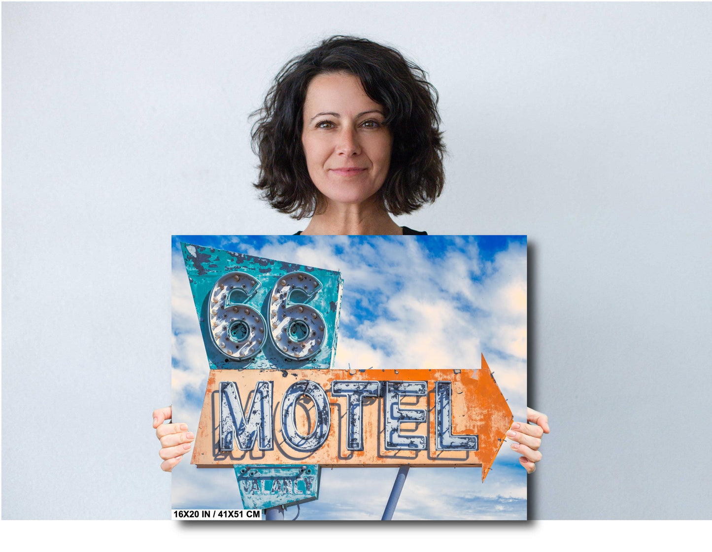 Route 66 Motel Sign Photography: Needles, California Rustic Western Neon Wall Art Print on Premium Photo Paper, Canvas, Acrylic, or Metal