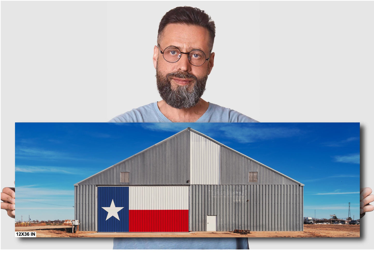 Texas Wall Art Photography - Route 66 Texas Flag Barn Art Print | Rustic Panhandle Canvas, Paper, Acrylic & Metal Decor