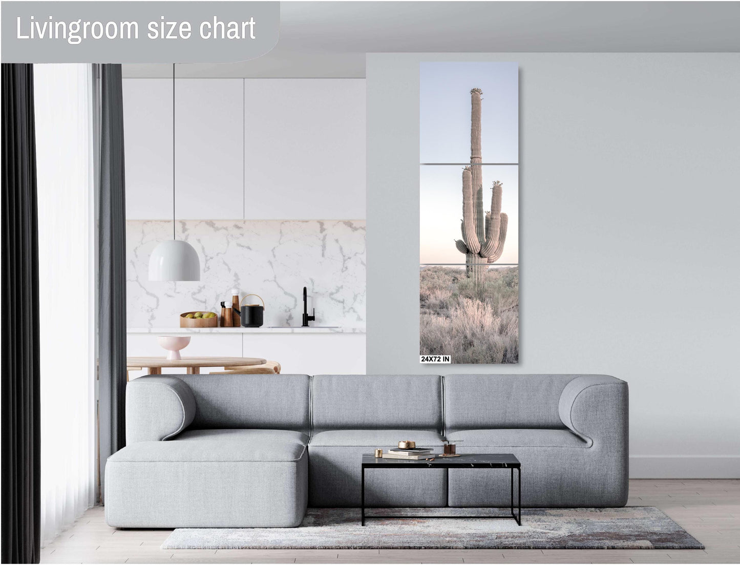 Cactus Wall Prints - Arizona Desert Landscape Print: Saguaro Cactus Wall Art, Boho Southwestern Decor for Home, Nature Photography Decor
