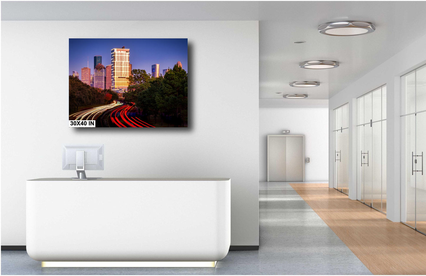 Houston Skyline Wall Art Photography - Premium Ready-to-Hang Canvas, Acrylic & Metal Prints, Memorial Drive View Décor