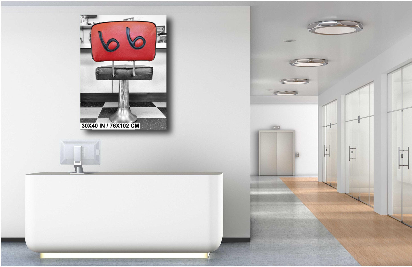 Route 66 Diner Seat Canvas Print | Retro Kitchen Decor & Nostalgic Restaurant Photography Art